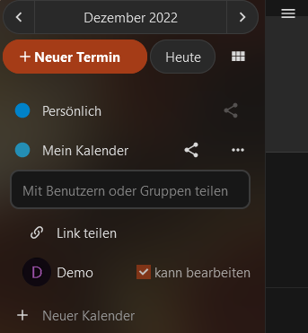 Kalender teilen