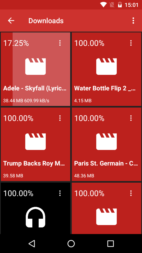 Screenshot der Download-Seite in NewPipe