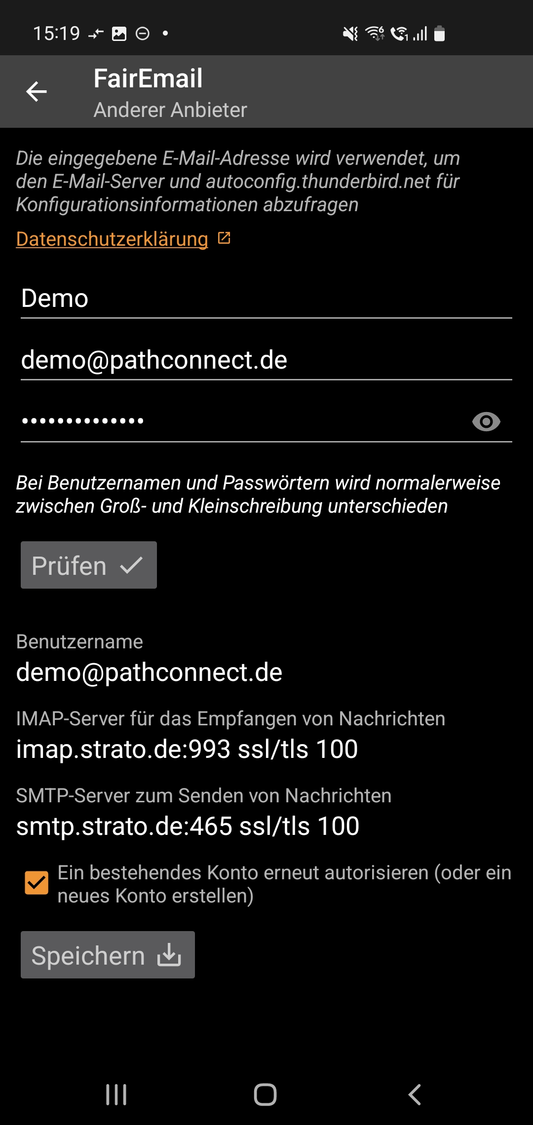 FairEmail Setup Schritt 2