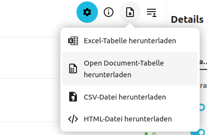 Download der Ergebnisse