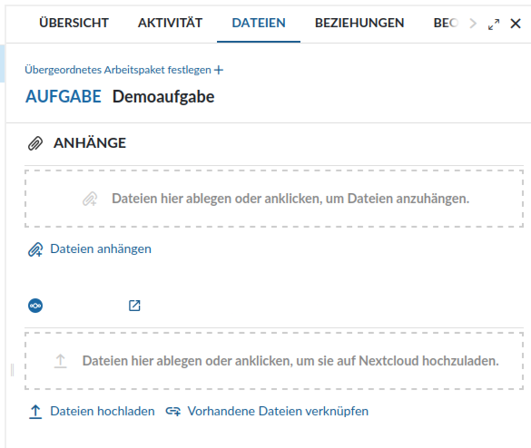 OpenProject Datei anhängen