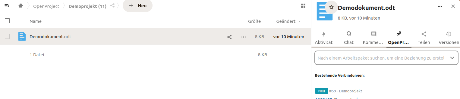 Demokokument Nextcloud