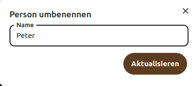 Person umbenennen