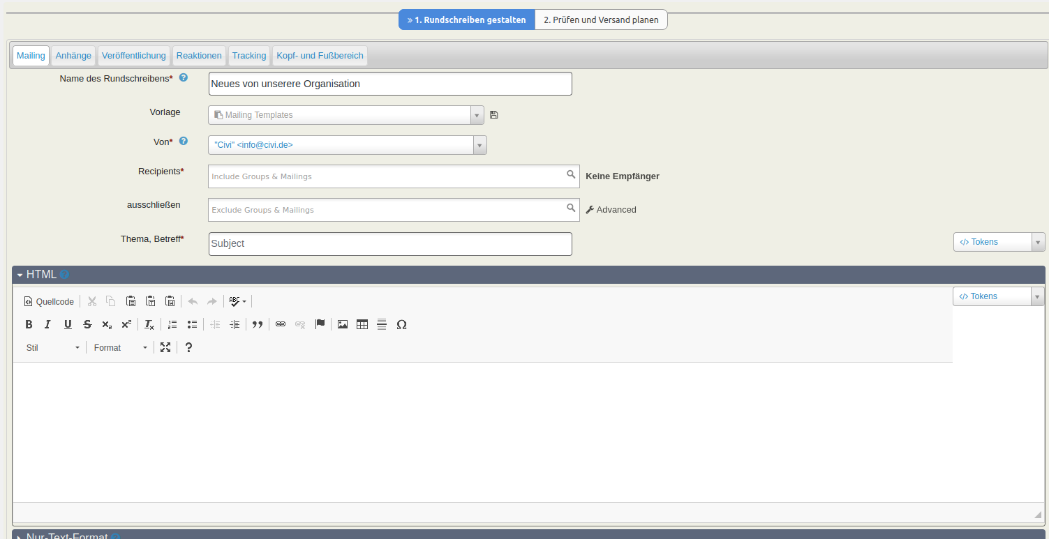 Rundschreiben erstellen