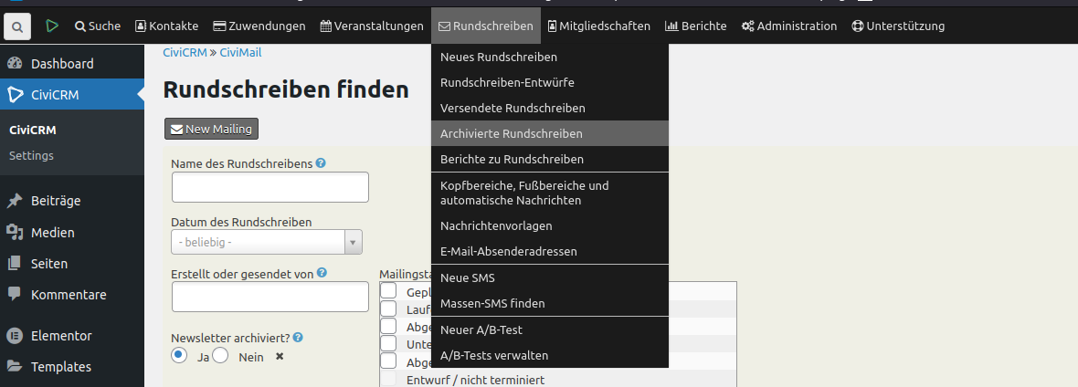 Rundschreiben-Übersicht